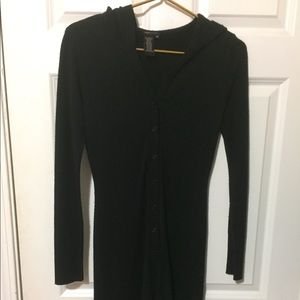 BCBGMaxAria knitted long sleeve maxi hooded dress